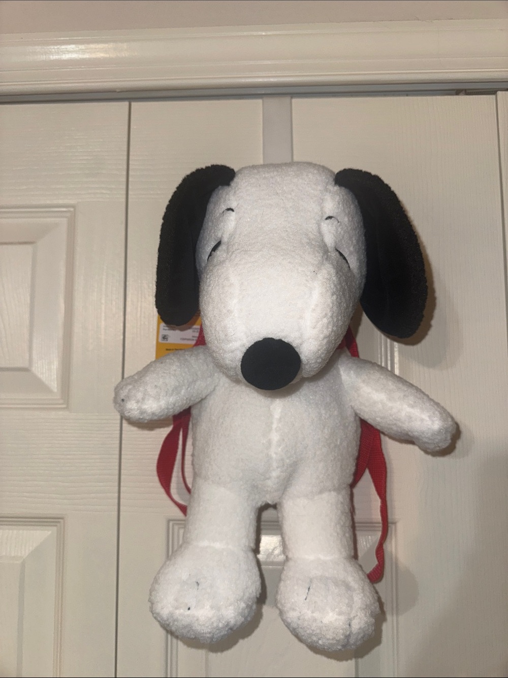 Peanuts Snoopy Plush Dog Backpack - White with Black Ears
